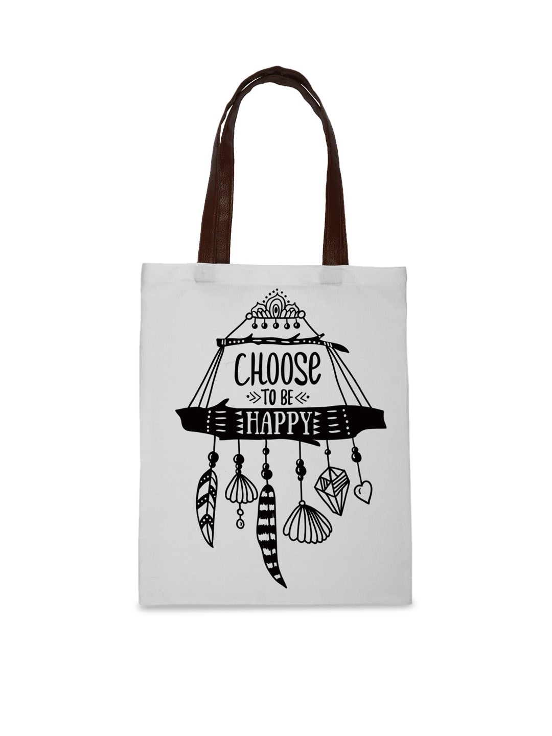 

Crazy Corner Women White & Black Printed Shopper Tote Bag