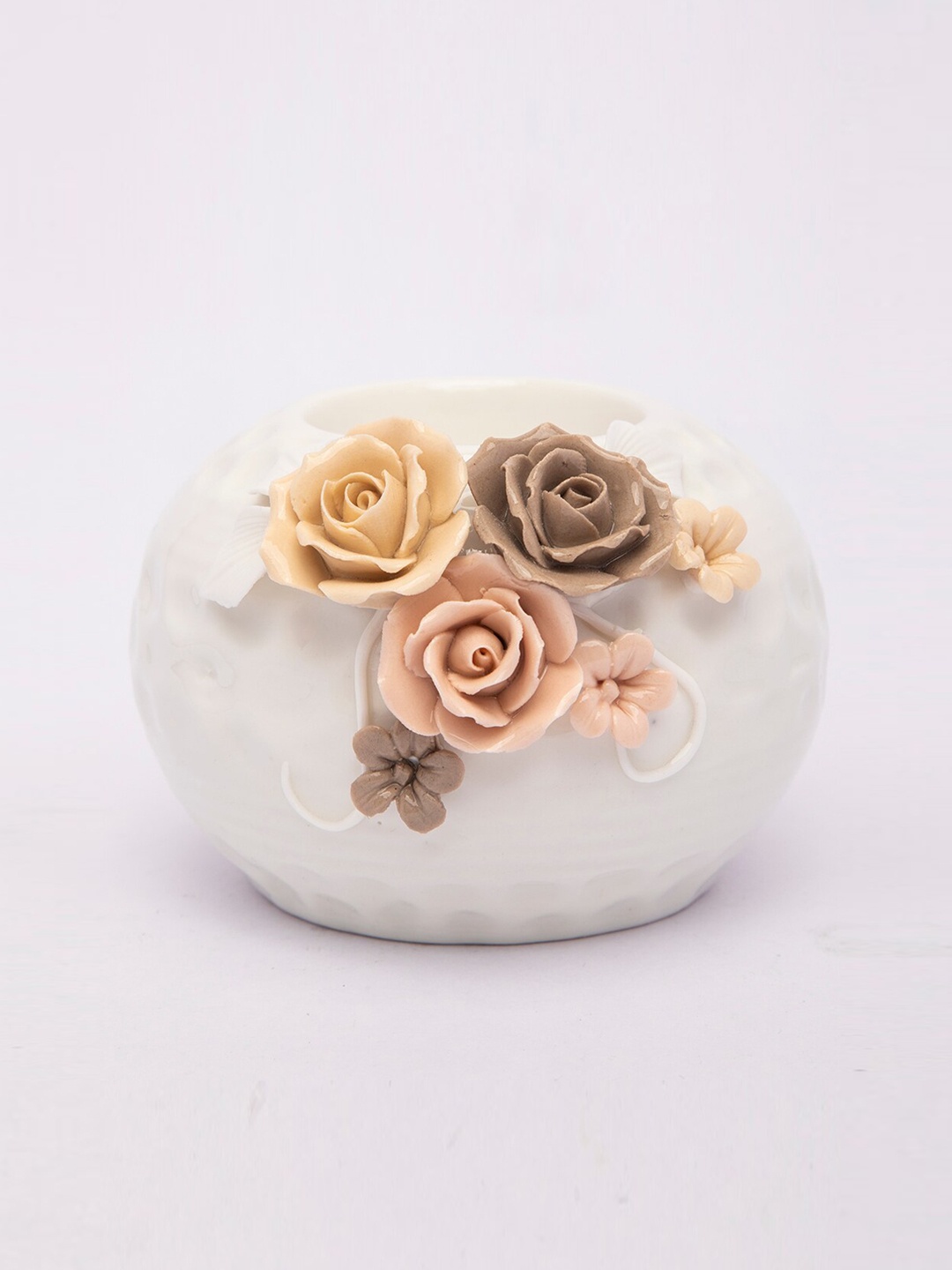 

MARKET99 White Flower Design T-Light Candle Holder