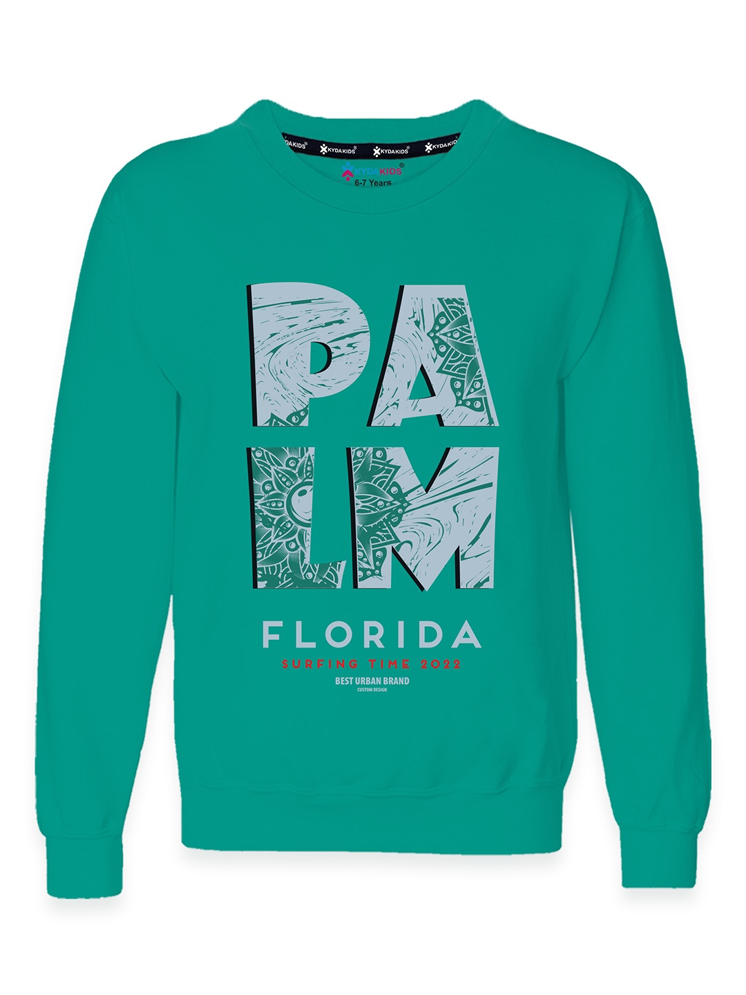 

KYDA KIDS Boys Sea Green Printed Pullover Sweatshirt