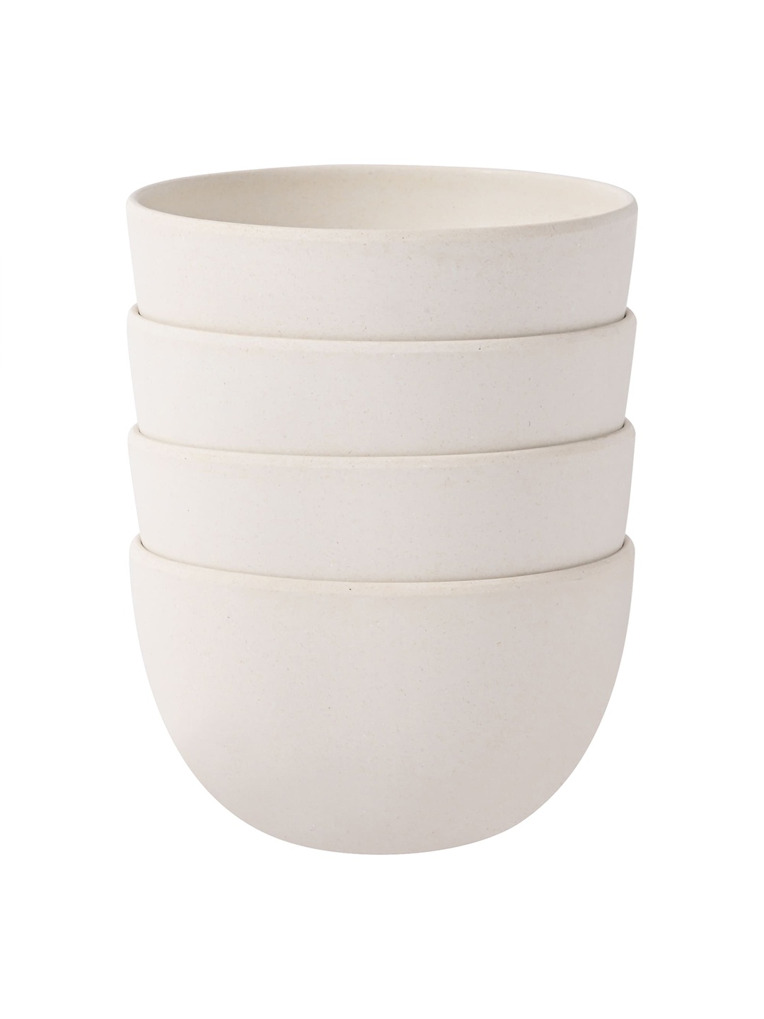 

earthism White 4 Pieces Solid Bamboo Matte Bowls
