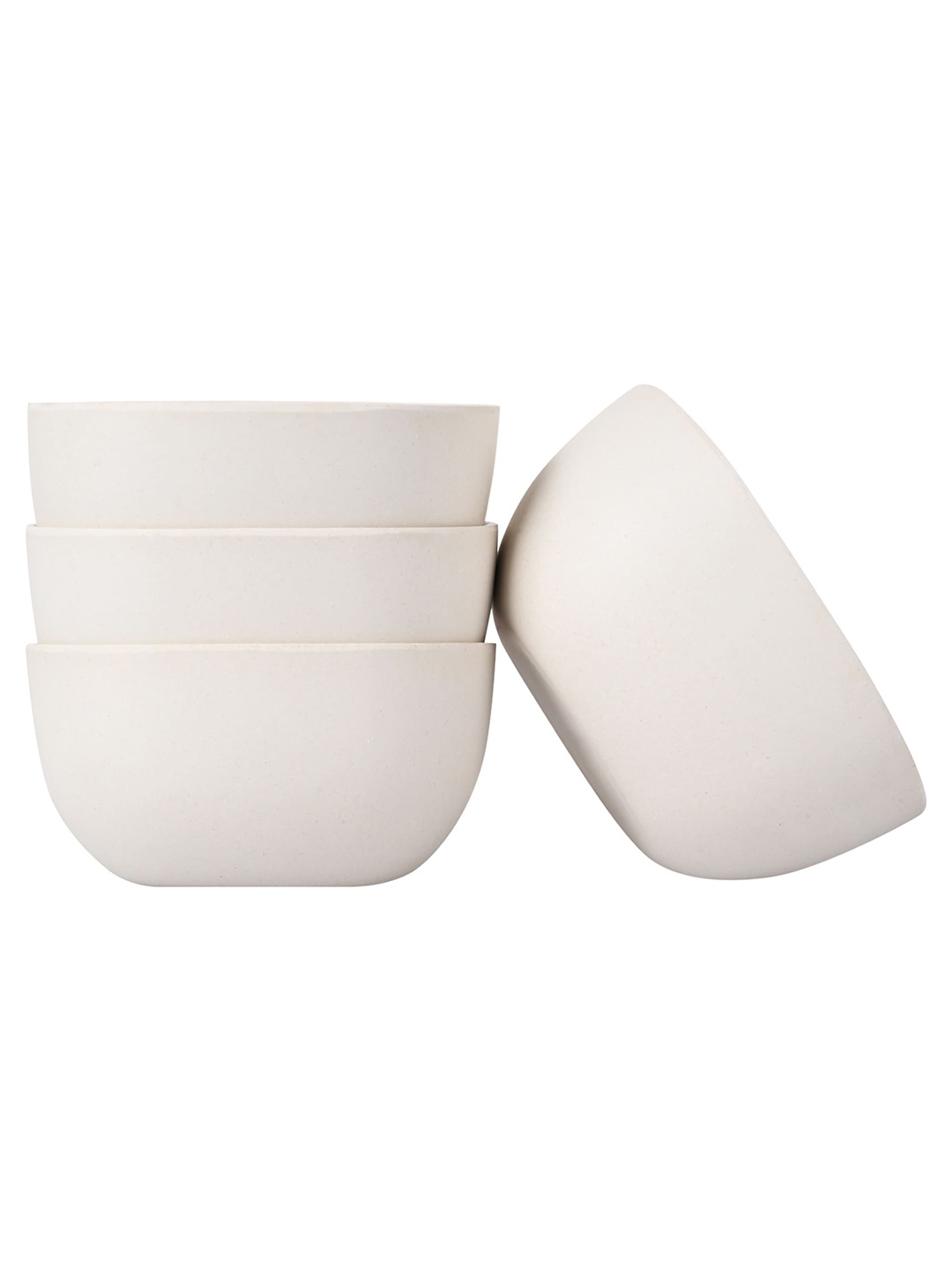 

earthism Beige & 4 Pieces Bamboo Matte Bowls