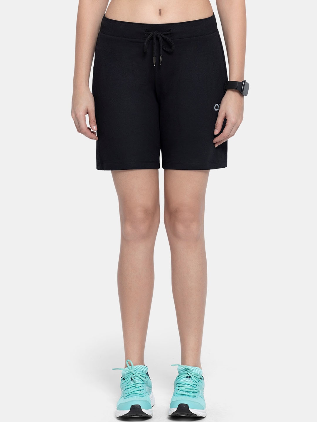 Amante Women Black Low-Rise Running Sports Shorts