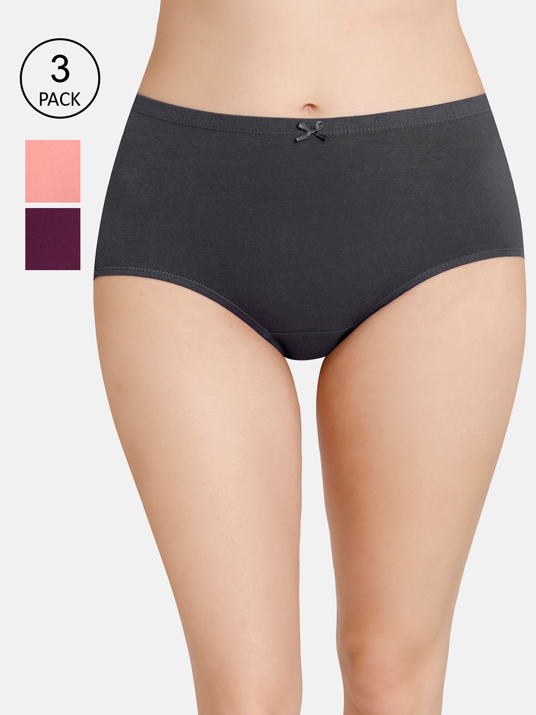 

Amante Women Pack Of 3 High-Rise High Waist Basic Briefs PPK53005, Grey