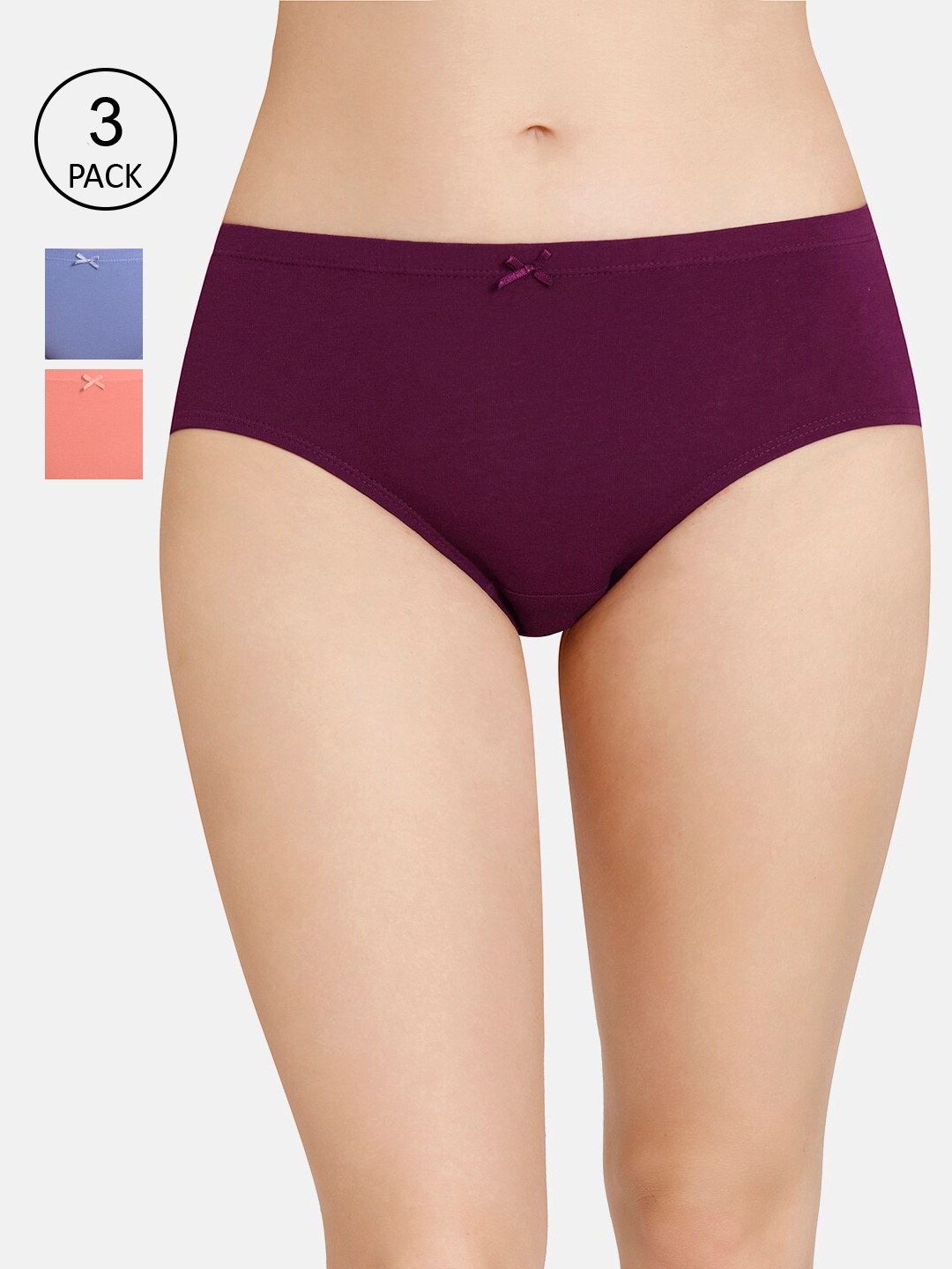 

Amante Women Pack of 3 Mid-Rise Hipster Briefs, Purple