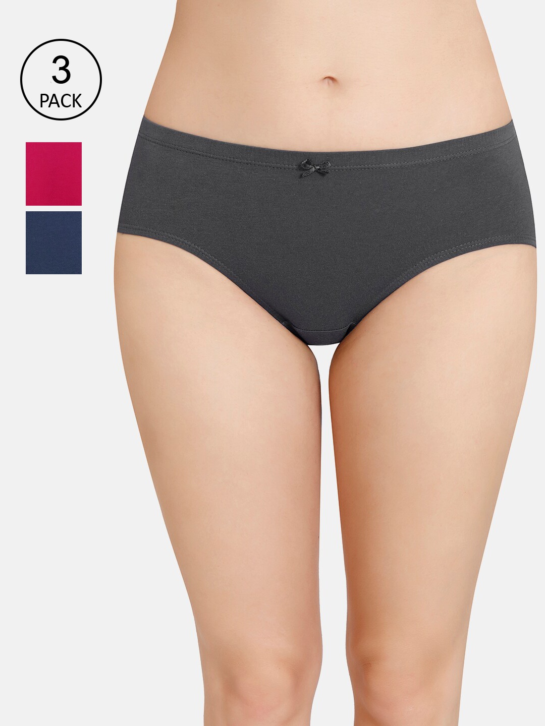 

Amante Women Solid Pack of 3 Mid Rise Hipster Brief - PPK43005, Pink