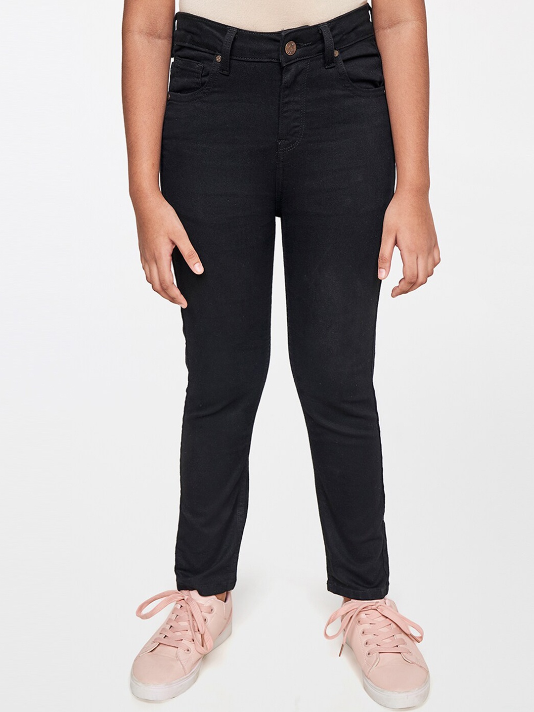 

AND Girls Black Slim Fit Stretchable Jeans