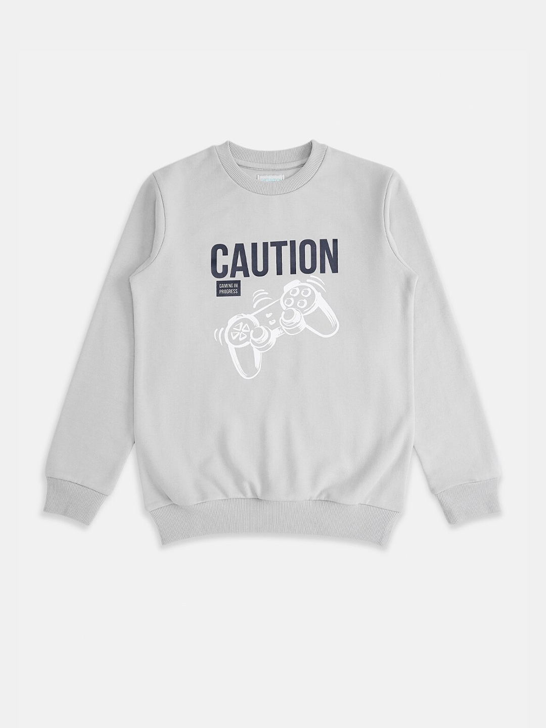 

Pantaloons Junior Boys Grey Melange Printed Acrylic Sweatshirt
