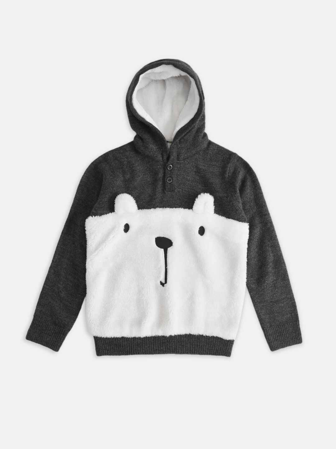 

Pantaloons Junior Boys Grey & White Colourblocked Acrylic Pullover
