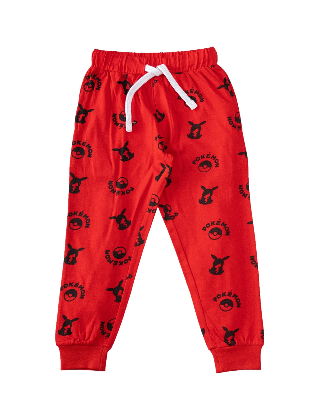 

JusCubs Boys Red Printed Cotton Track Pants