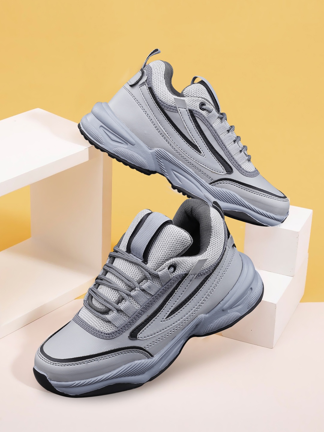 

AROOM Women Grey Colourblocked Sneakers