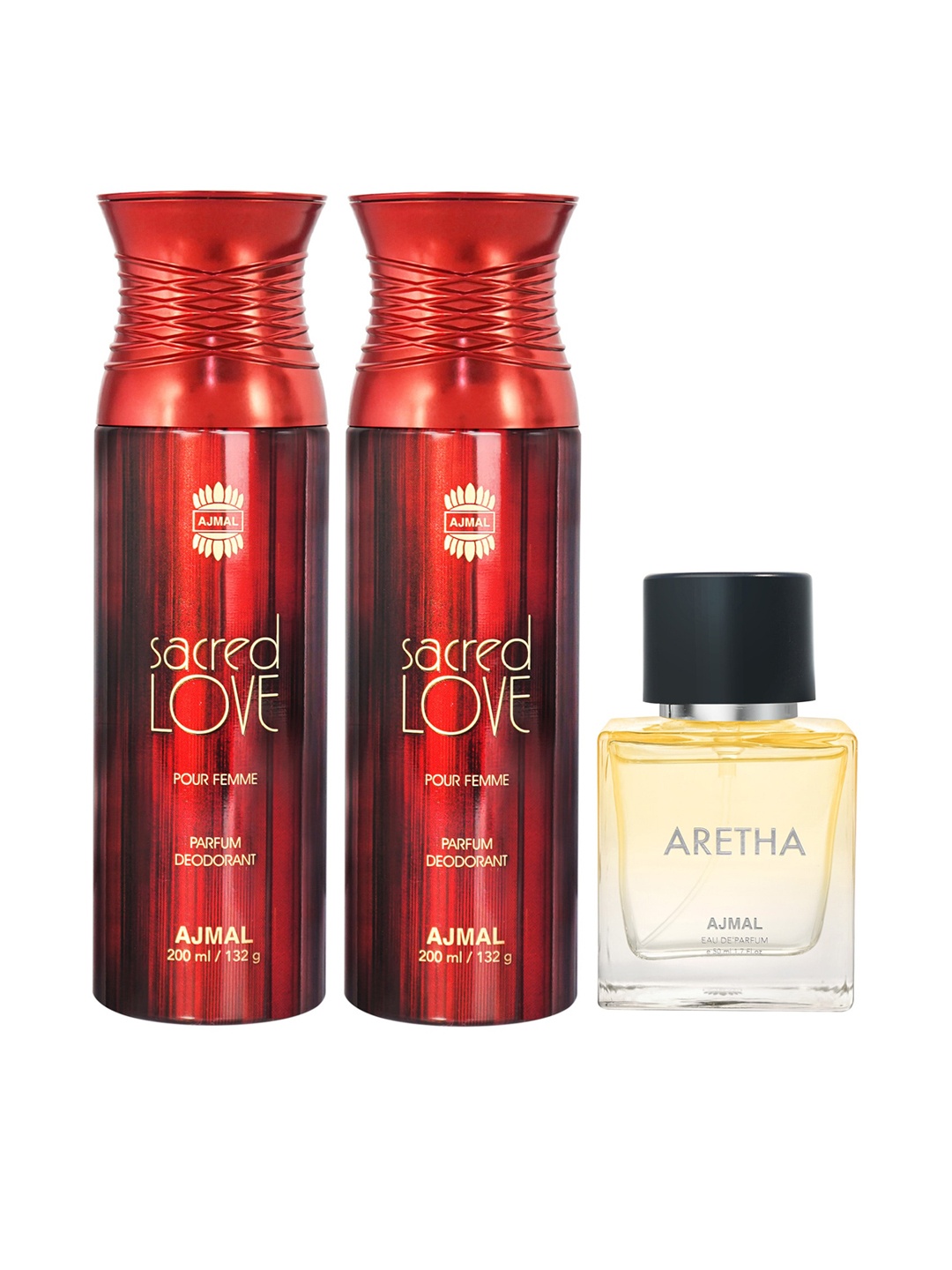 

Ajmal Set Of 3 Sacred Love & Aretha Perfumes 450ml, Yellow