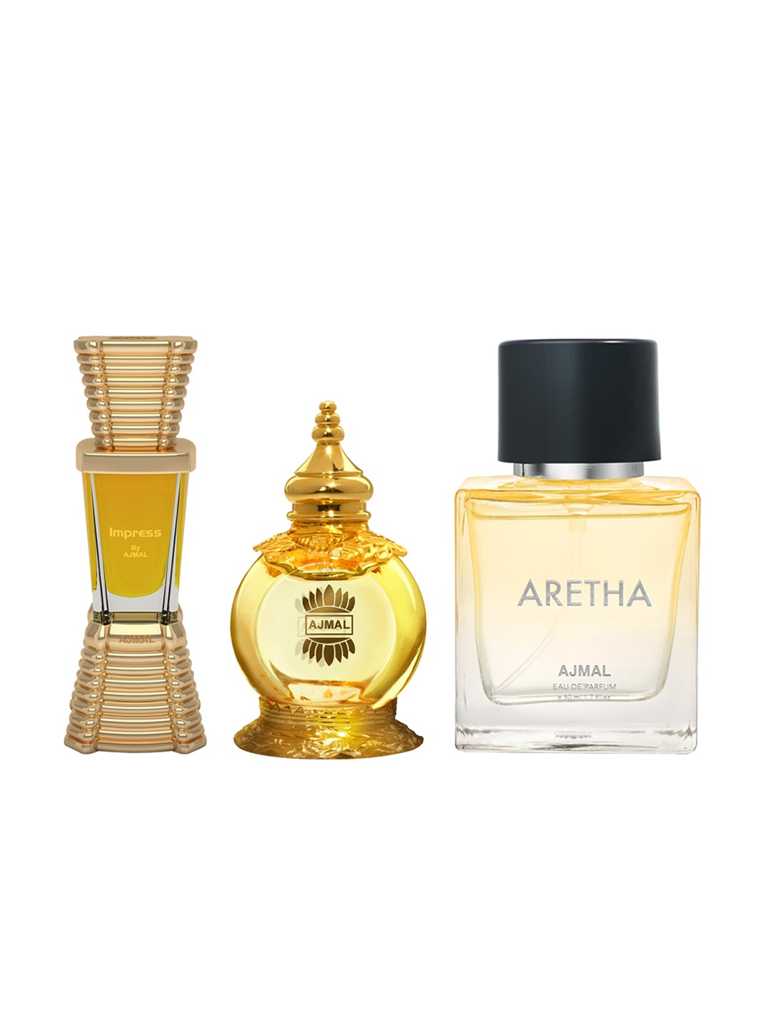 

Ajmal Set Of 3 Impress & Aretha Perfumes 72ml, Yellow