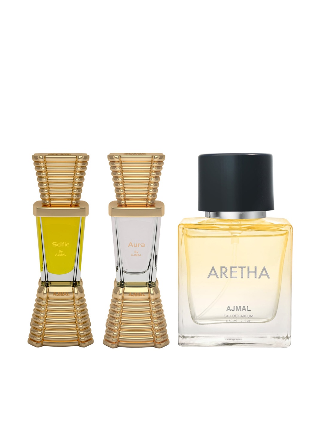 

Ajmal Set Of 3 Selfie, Aura & Aretha Perfumes 70ml, Yellow