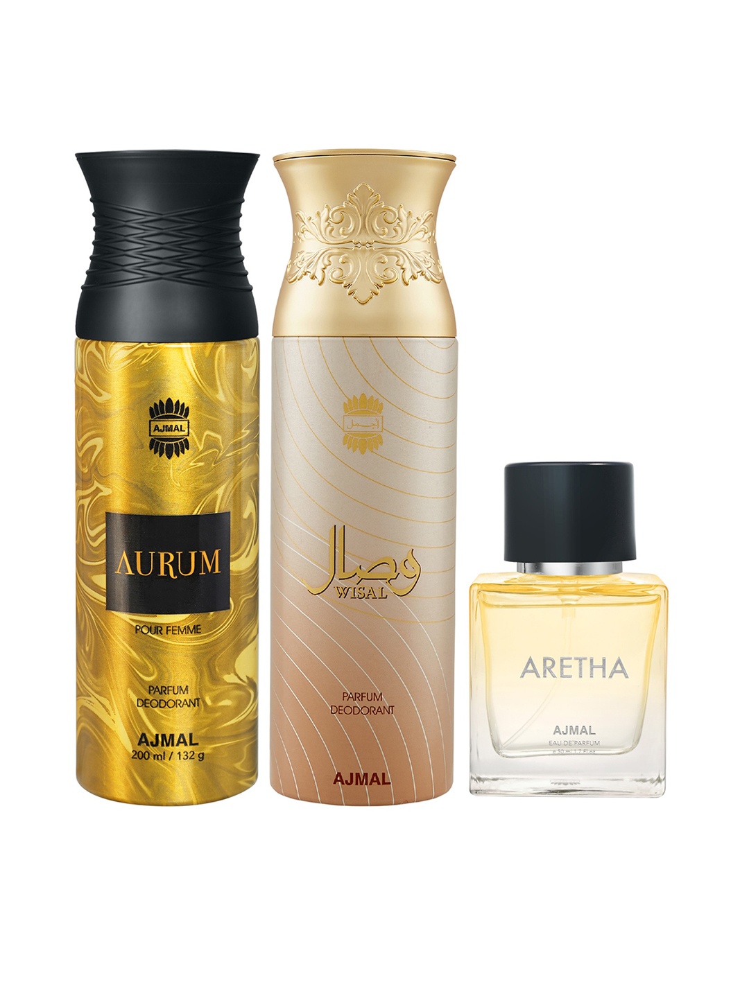 

Ajmal Set Of 3 Perfumes, Yellow
