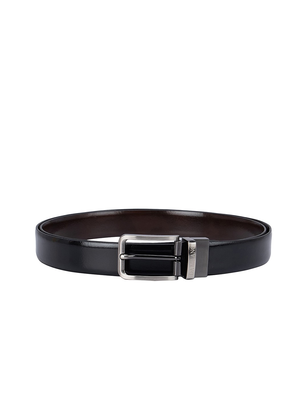 

Da Milano Men Black Textured Leather Formal Belt
