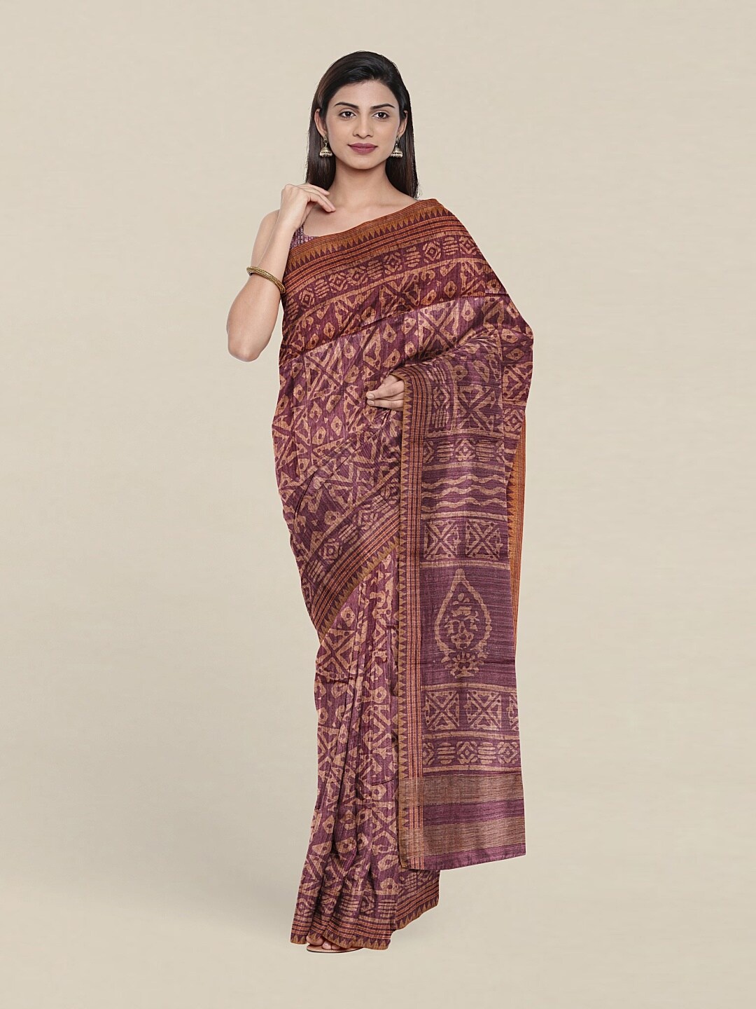 

Pothys Purple Zari Jute Silk Saree