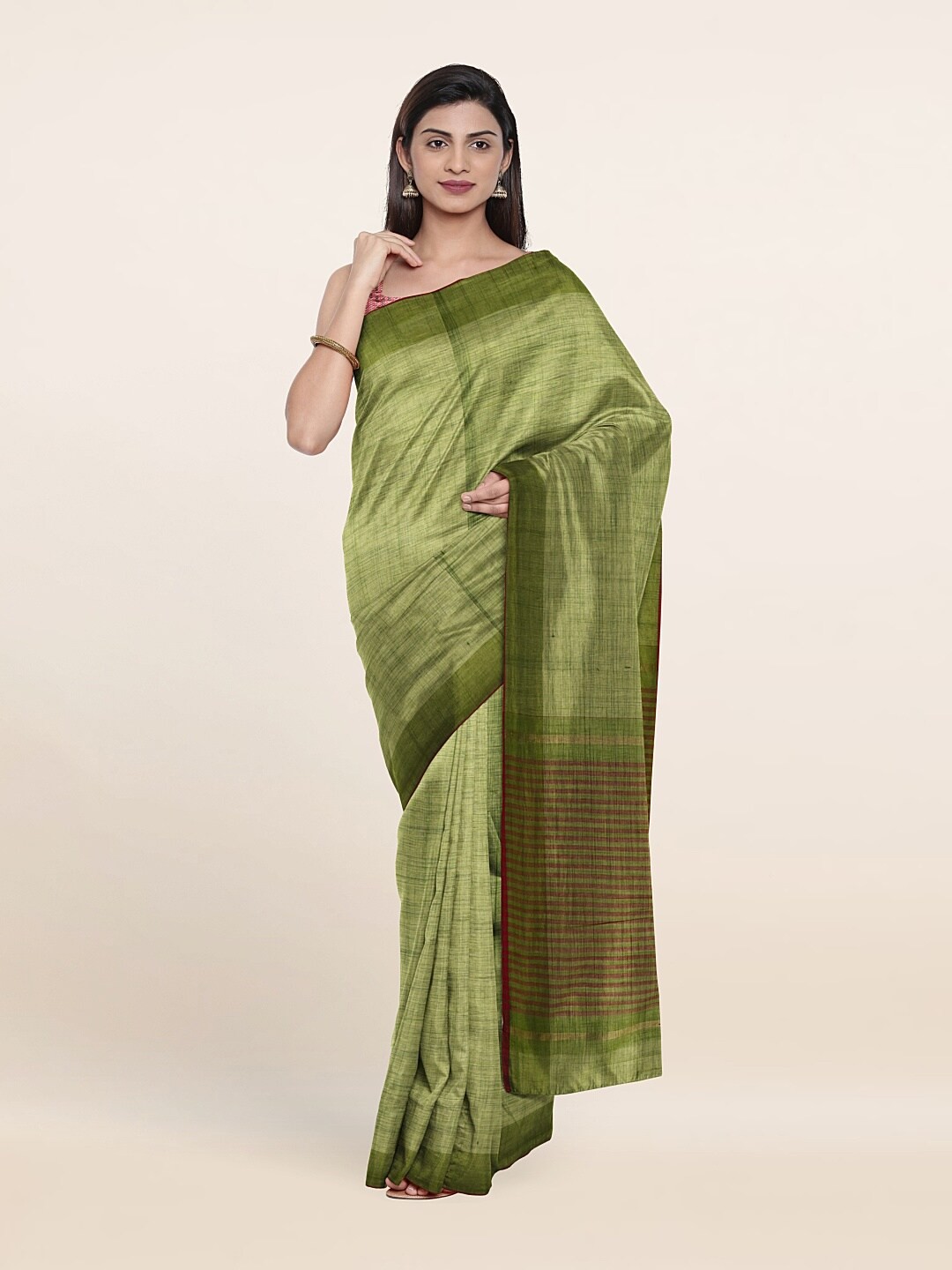 

Pothys Green & Maroon Pure Cotton Saree