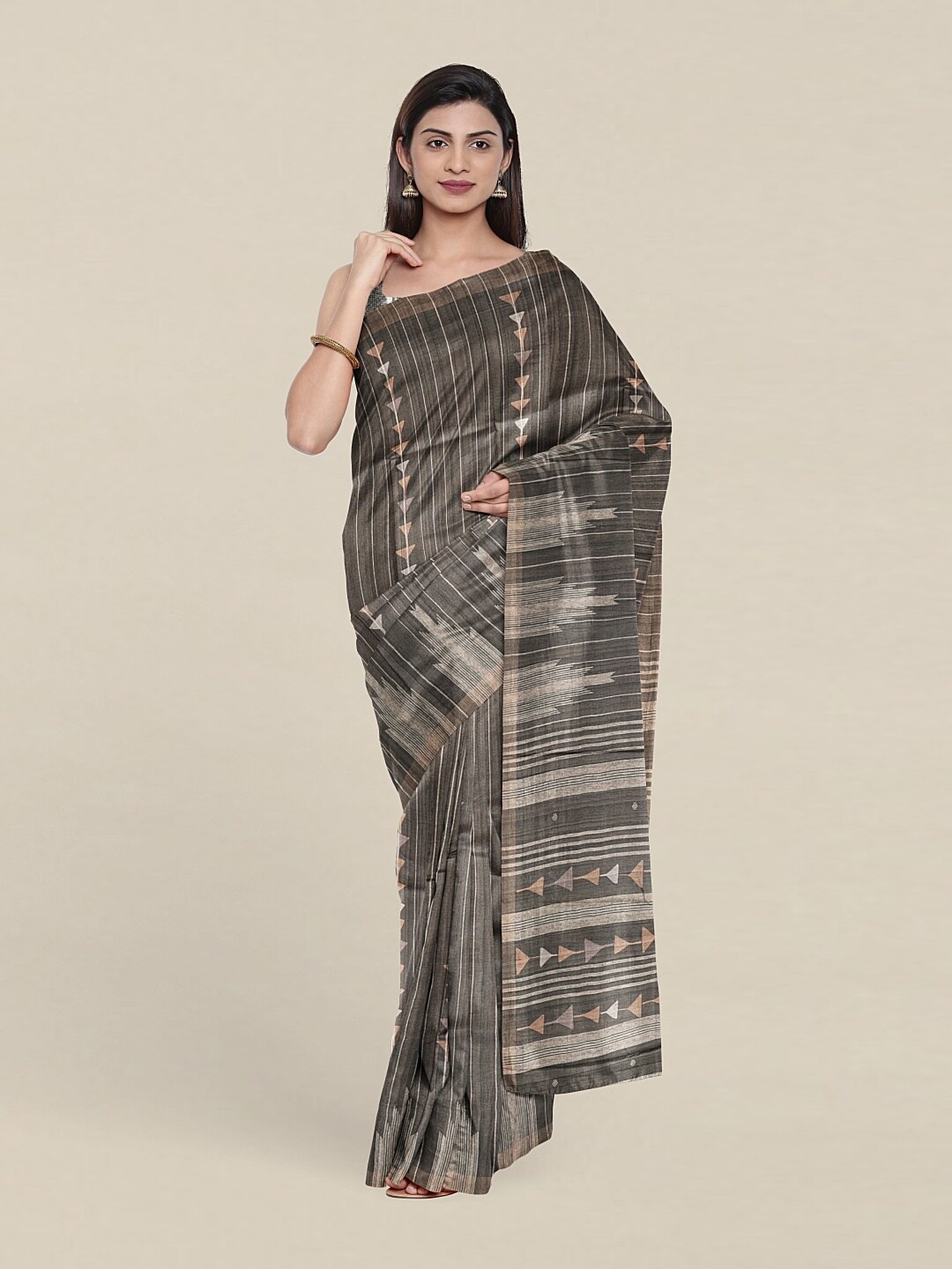 

Pothys Green Zari Jute Silk Saree