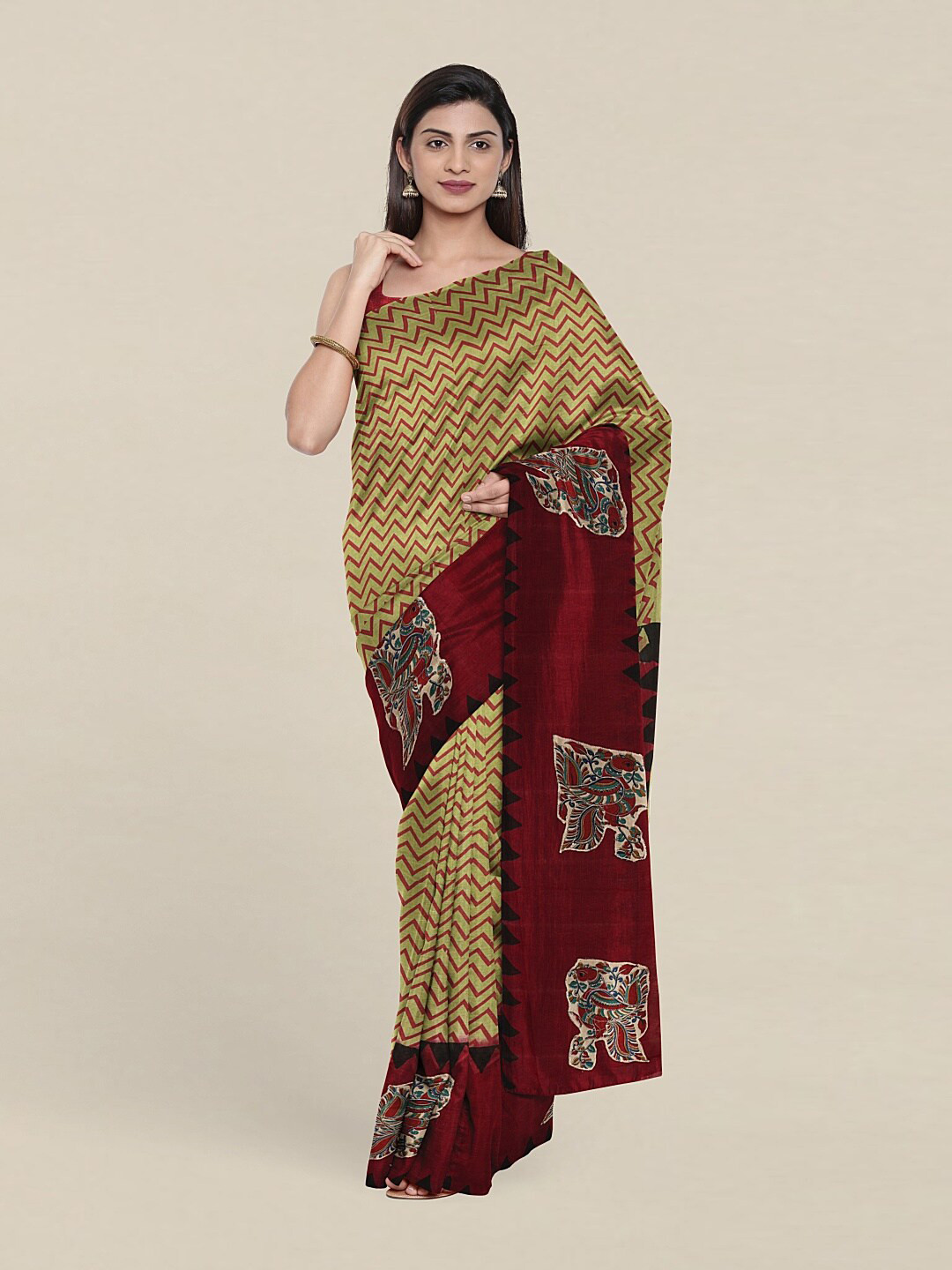 

Pothys Green & Magenta Pure Cotton Saree