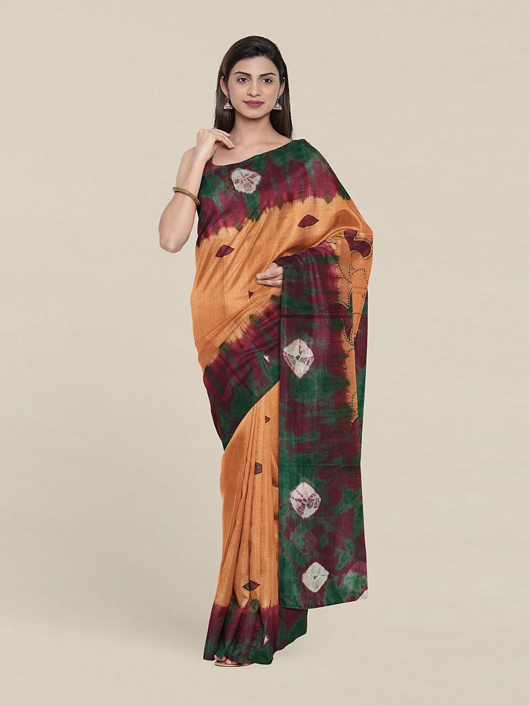 

Pothys Brown & Green Pure Cotton Saree