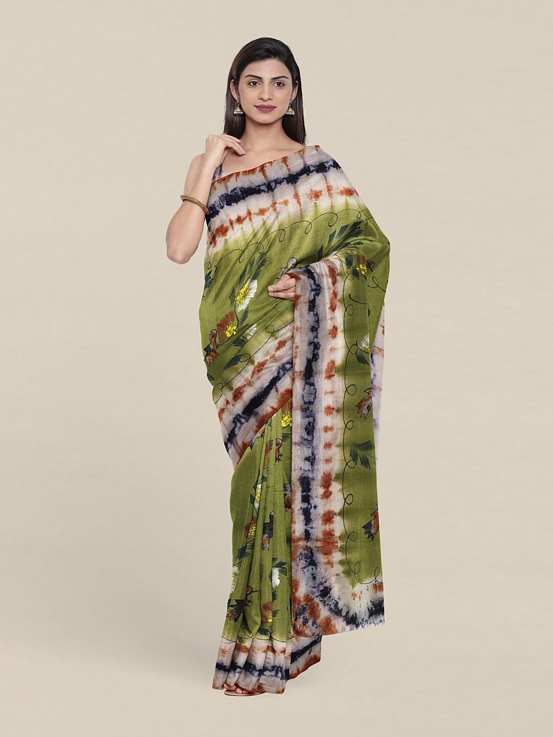 

Pothys Green & Off White Pure Cotton Saree