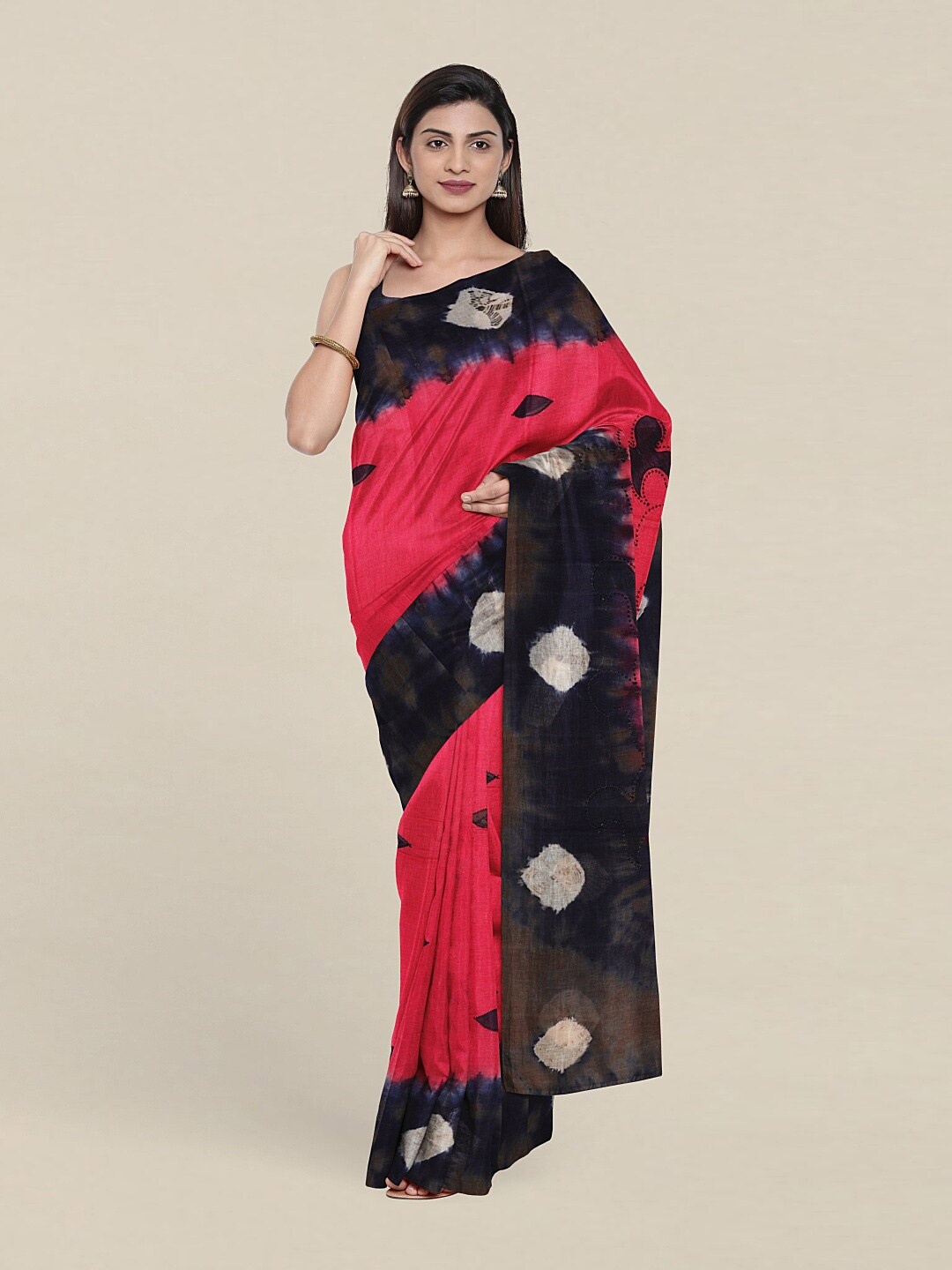 

Pothys Pink & Black Pure Cotton Saree