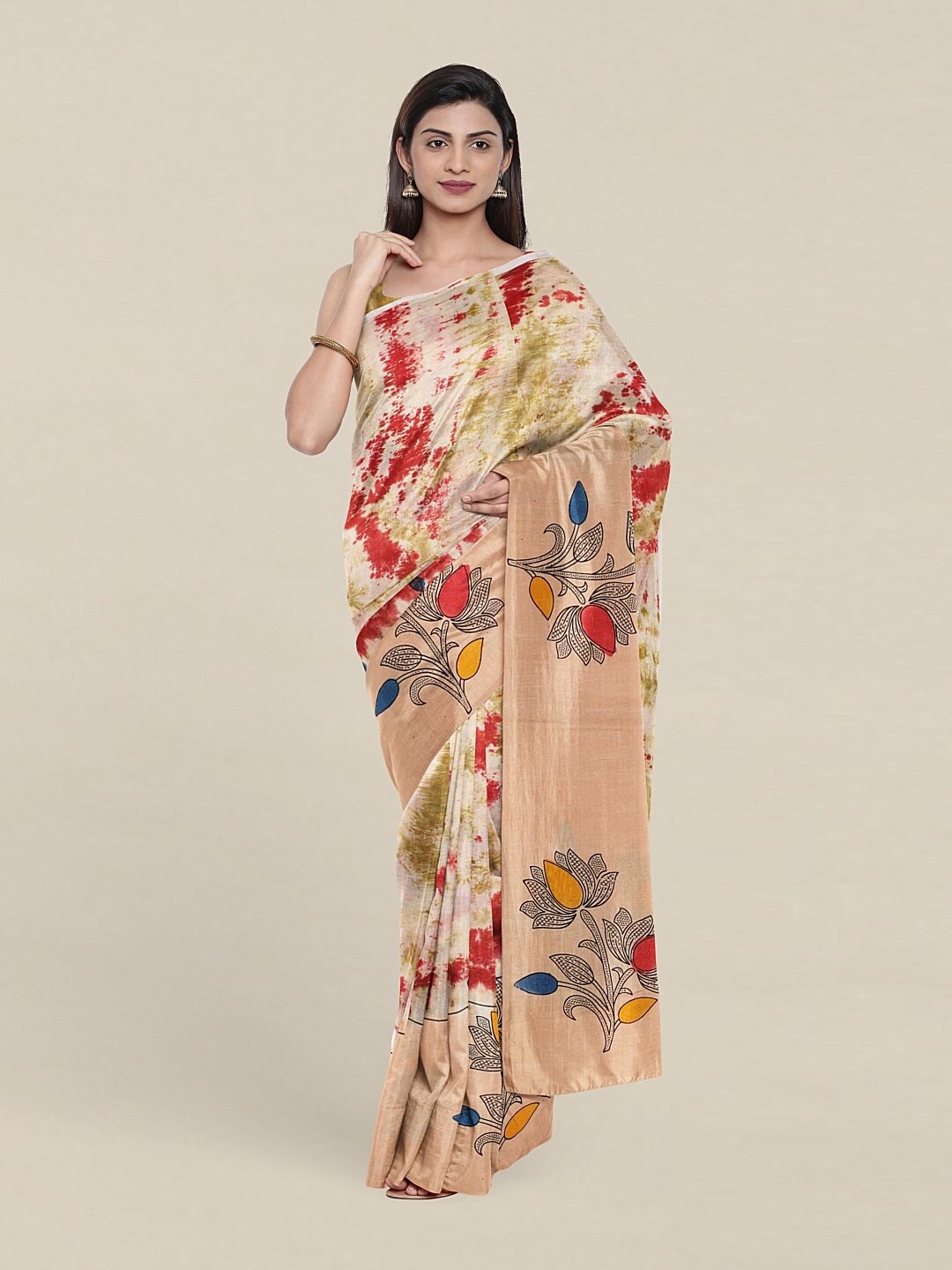 

Pothys Pink & Red Pure Cotton Saree