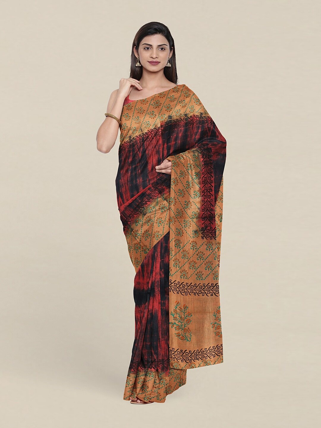 

Pothys Red & Black Pure Cotton Saree