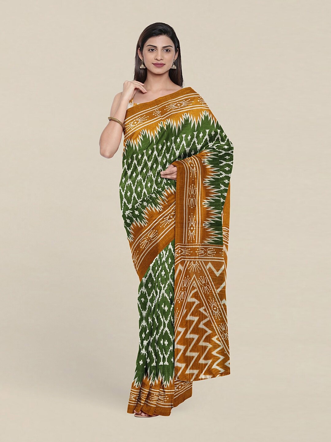 

Pothys Green & White Pure Cotton Saree