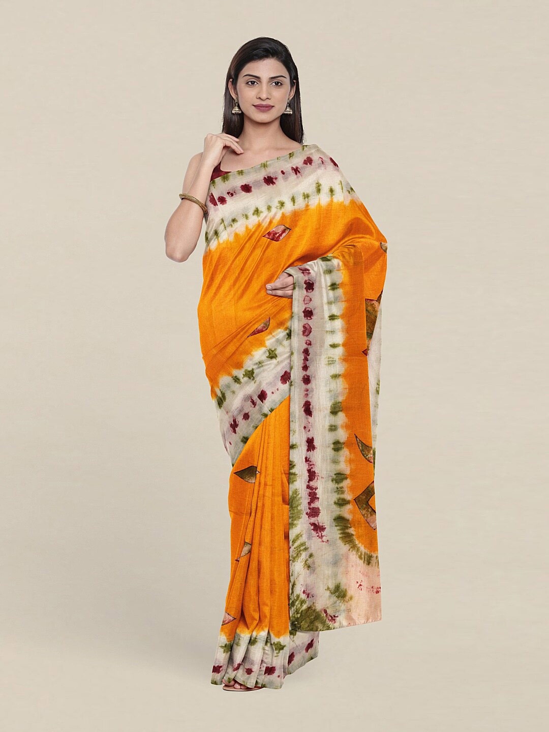 

Pothys Yellow & Green Floral Pure Cotton Saree