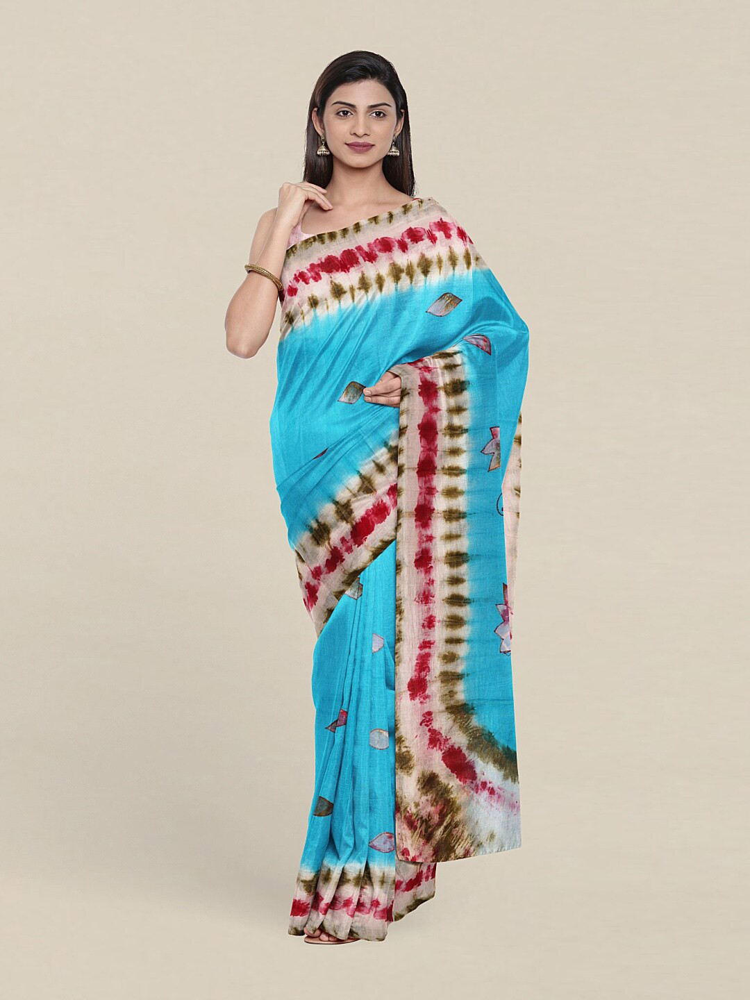 

Pothys Blue & Pink Floral Pure Cotton Saree