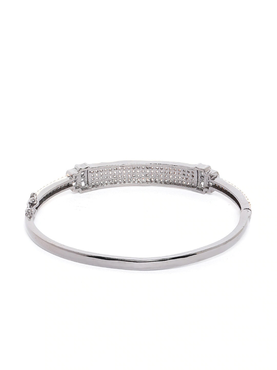 

JEWELS GEHNA Women White Brass American Diamond Handcrafted Kada Bracelet