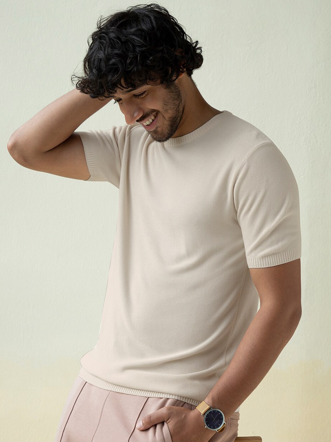 

Andamen Men Beige Slim Fit T-shirt