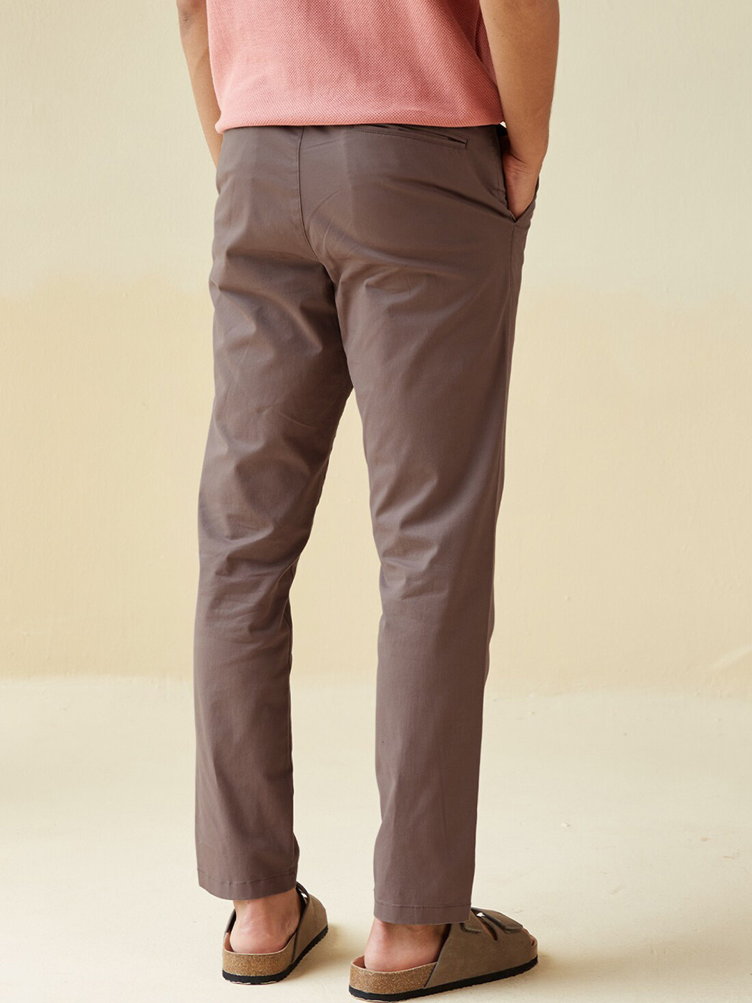 

Andamen Men Brown Cotton Slim Fit Trousers