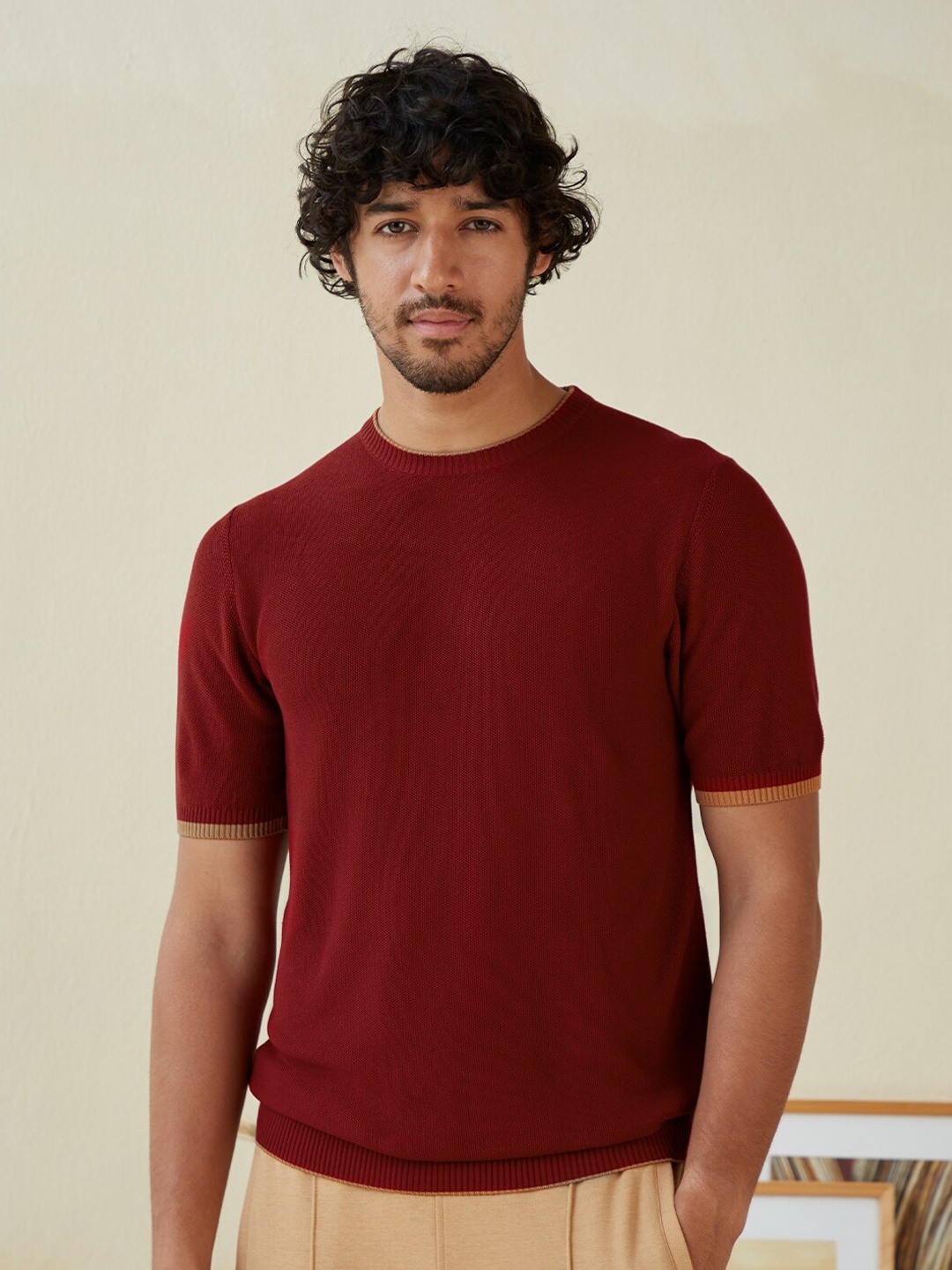 

Andamen Men Maroon Slim Fit T-shirt