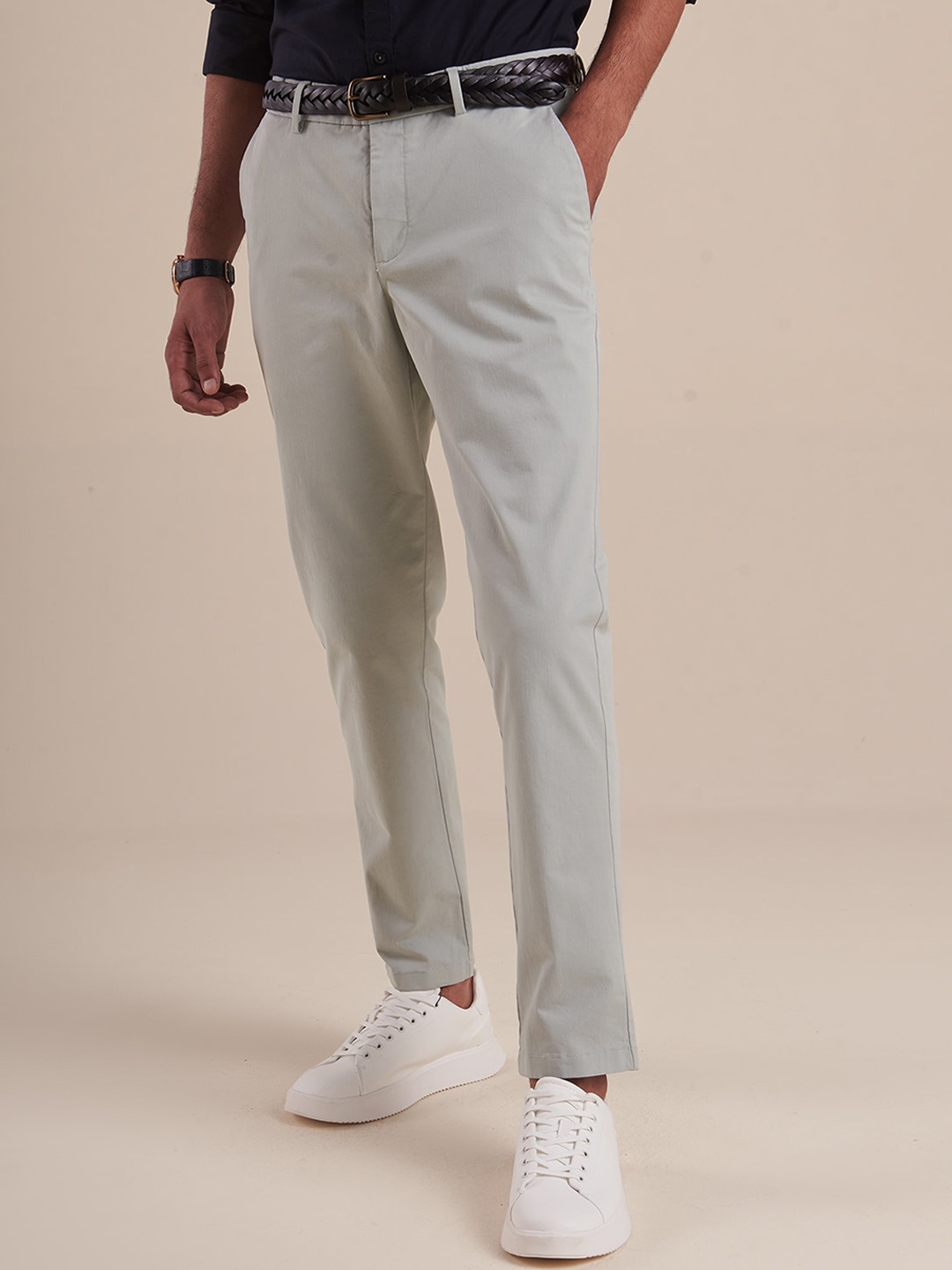 

Andamen Men Grey Chinos Trousers
