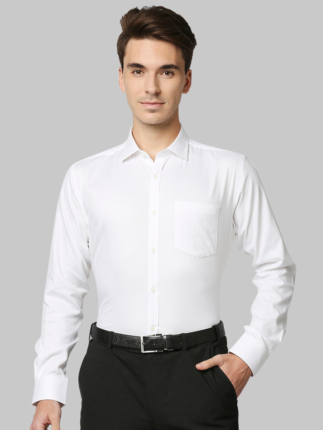 

Park Avenue Men White Slim Fit Casual Shirt