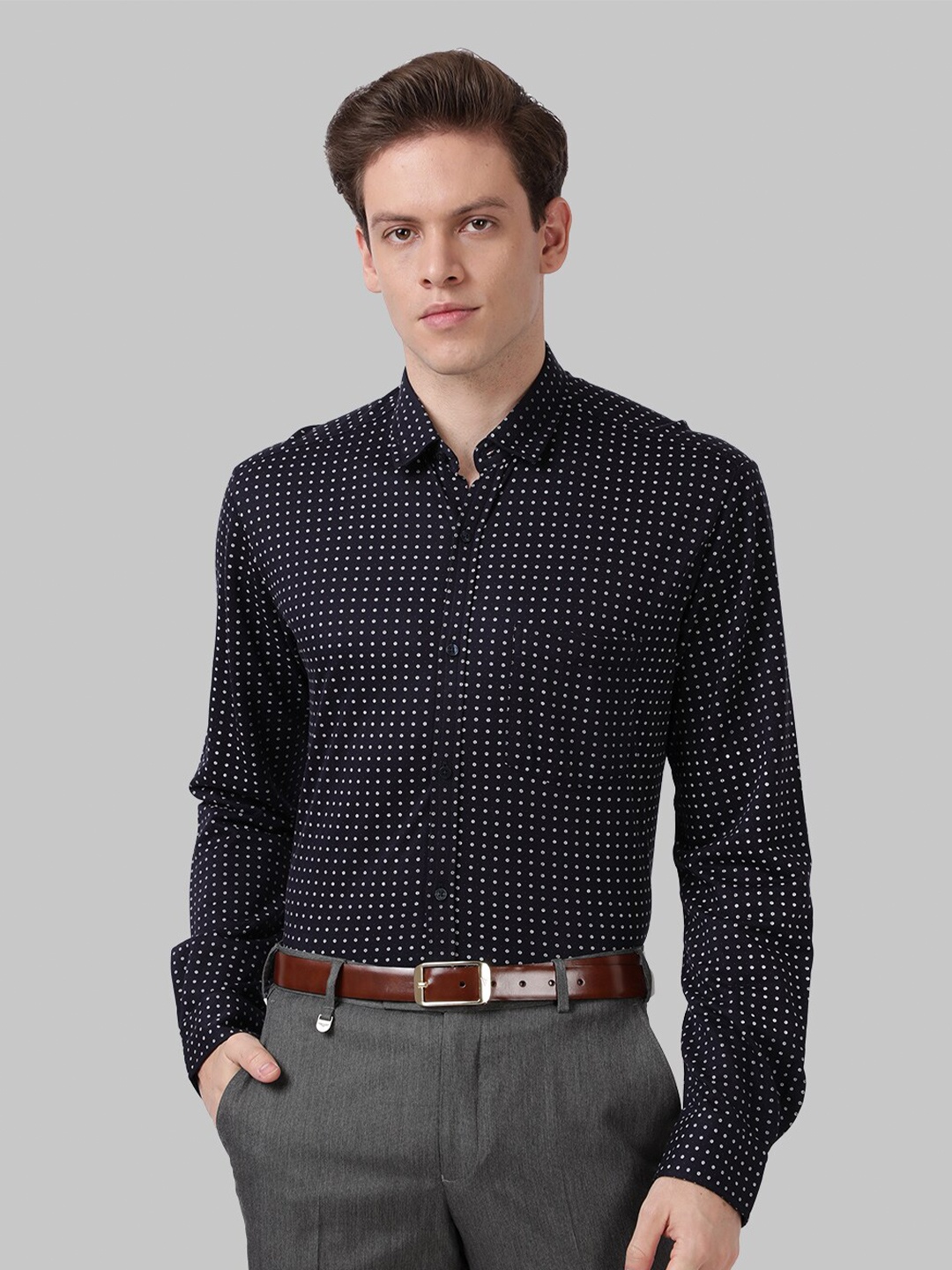 

Park Avenue Men Blue Slim Fit Printed Formal Shirt