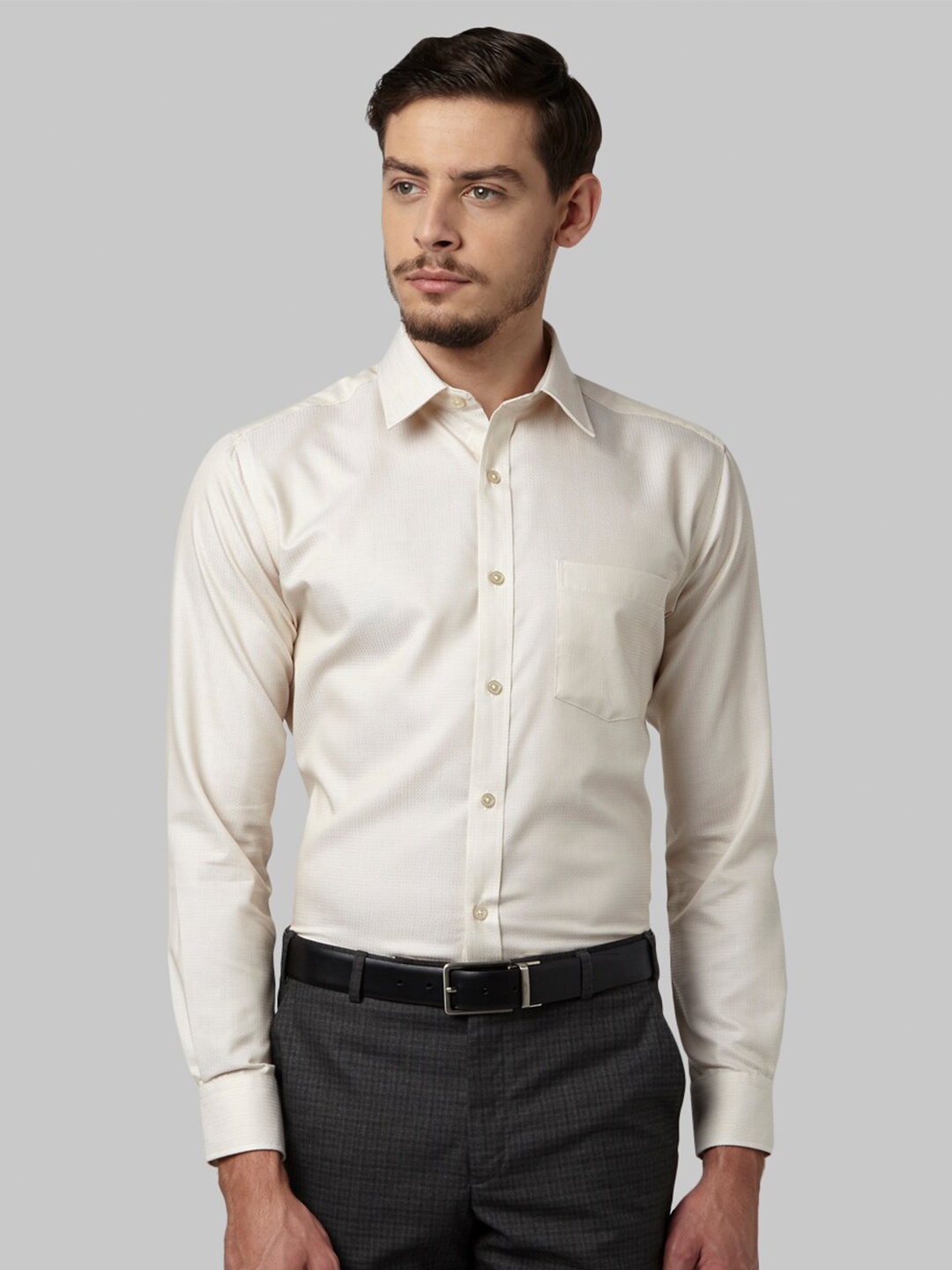 

Park Avenue Men Beige Casual Shirt