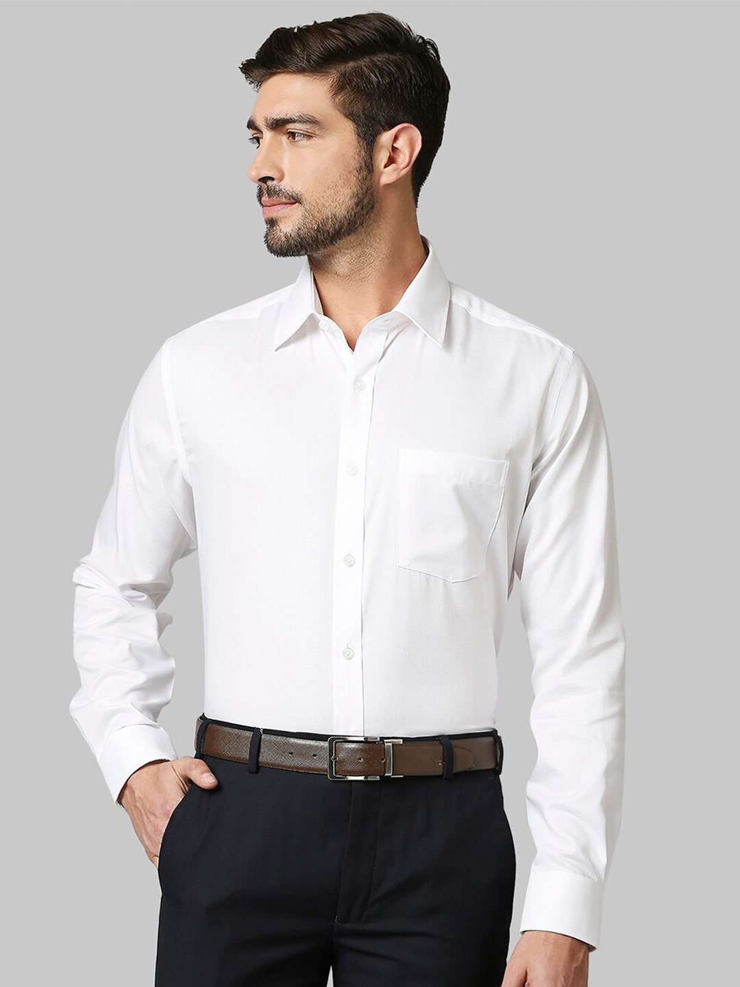 

Park Avenue Men White Regular Fit Cotton Formal Shirt