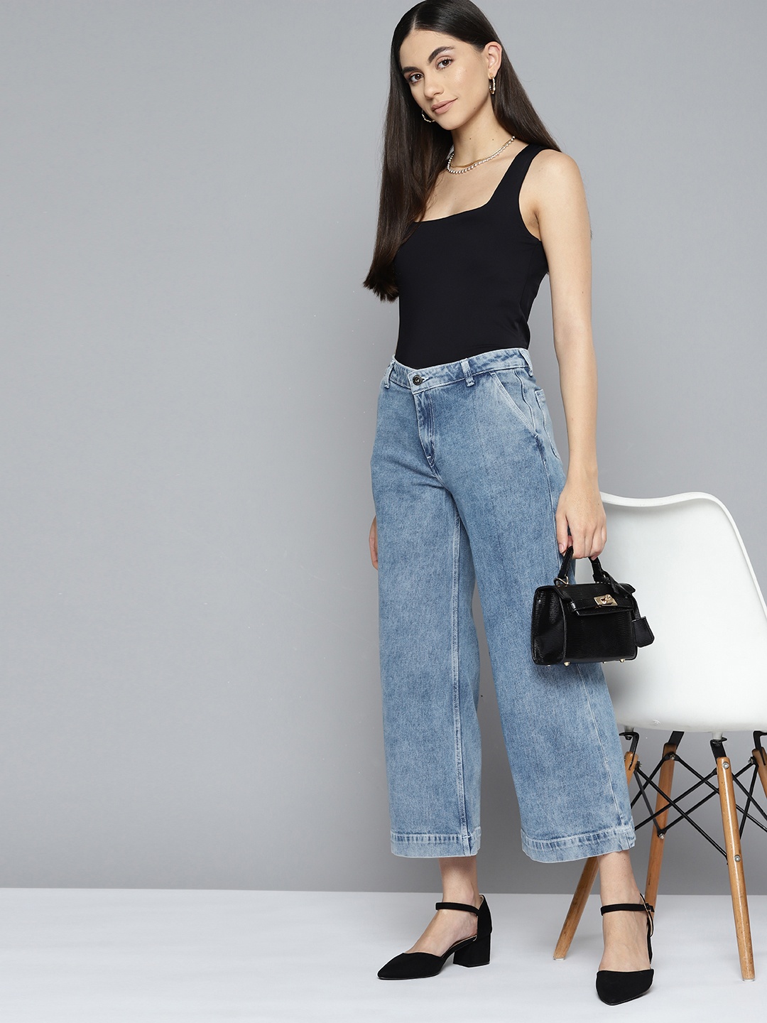 

Chemistry Women Wide Leg Light Fade Stretchable Jeans, Blue