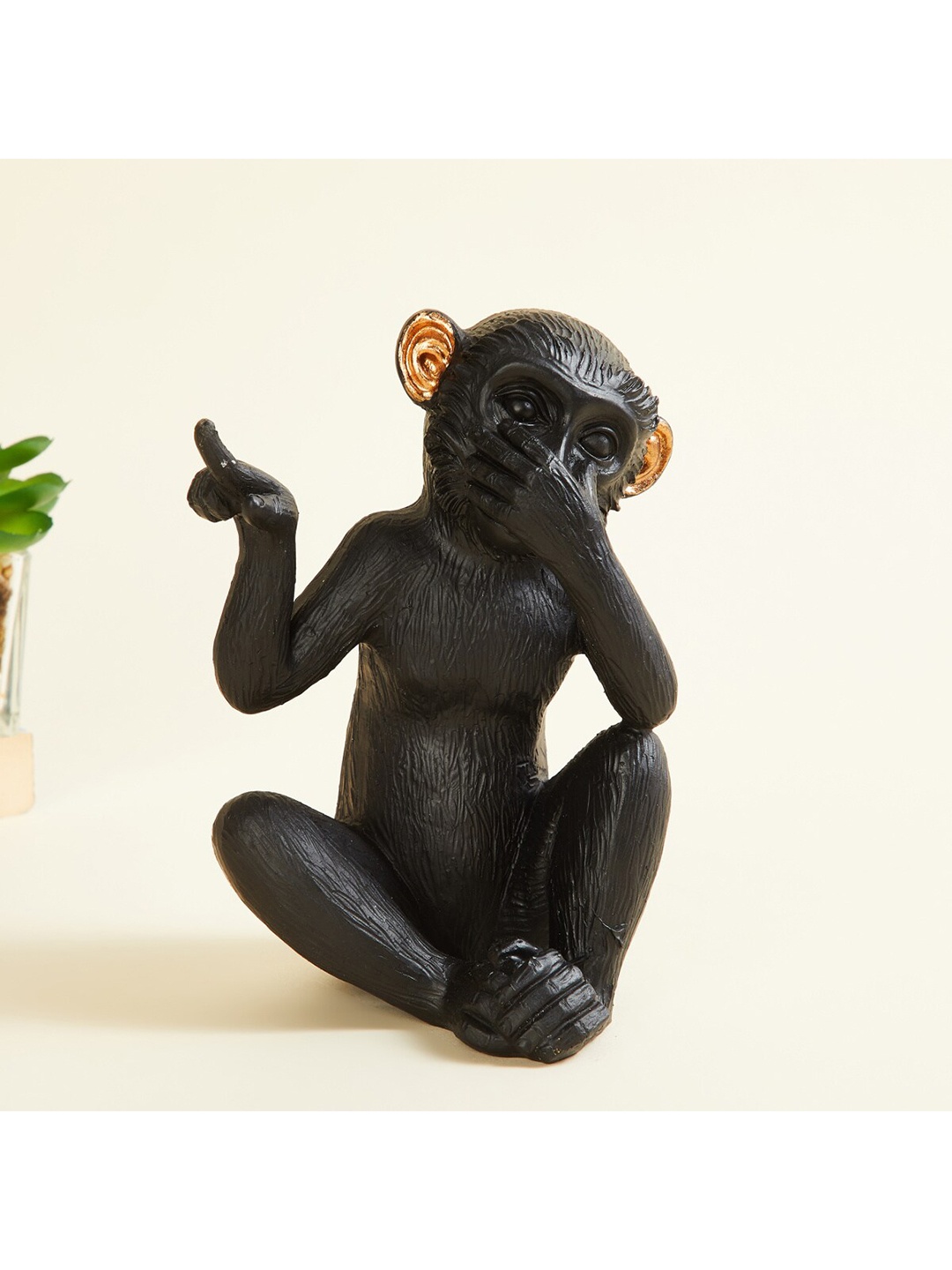 

Home Centre Black Textured Polyresin Silent Monkey Showpiece