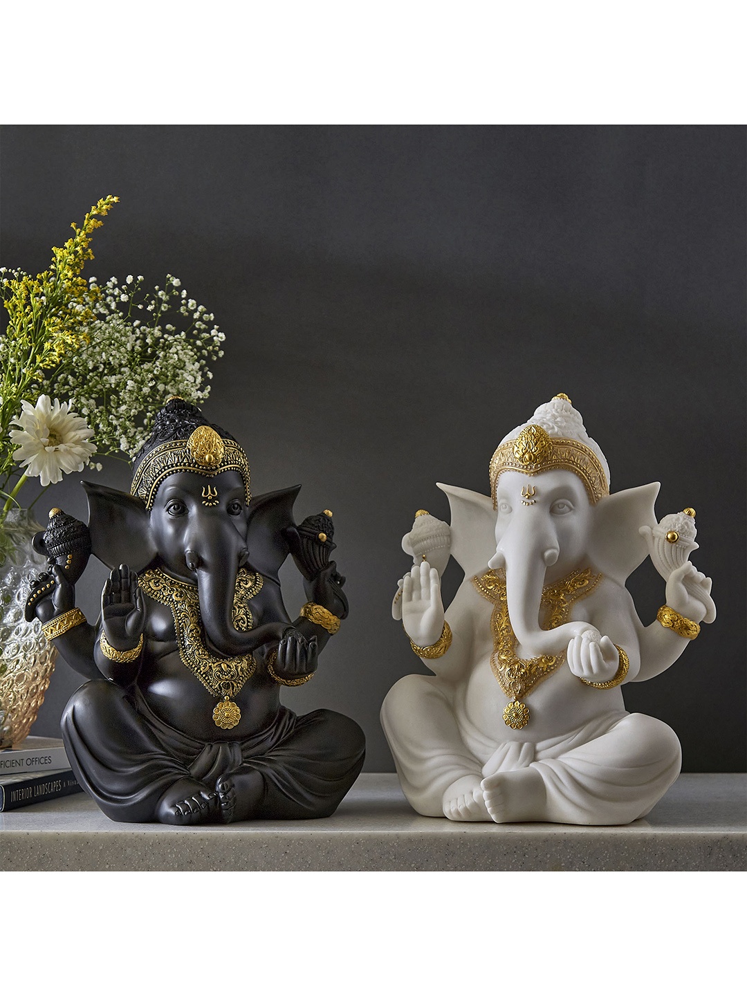 

Home Centre Dhyana Polyresin Sitting Ganesha Figurine, Black