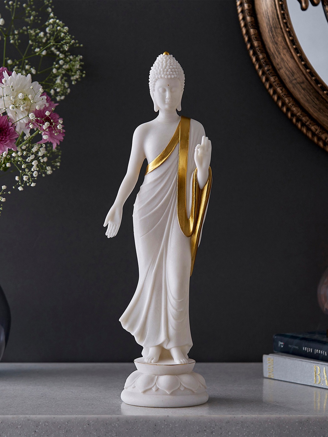 

Home Centre Noor Polyresin Standing Buddha Figurine, White