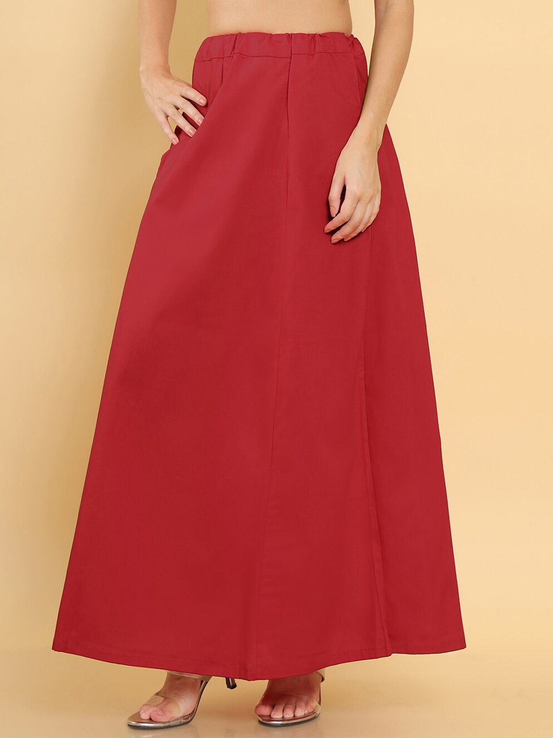 

Soch Women Red Solid Cotton Saree Petticoat