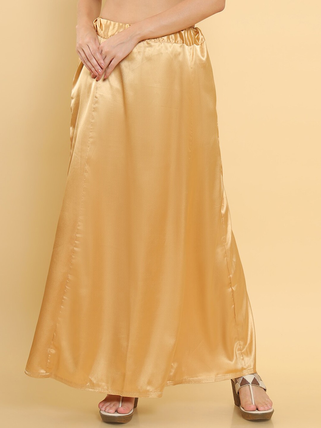 

Soch Women Golden Solid Saree Shapewear, Gold