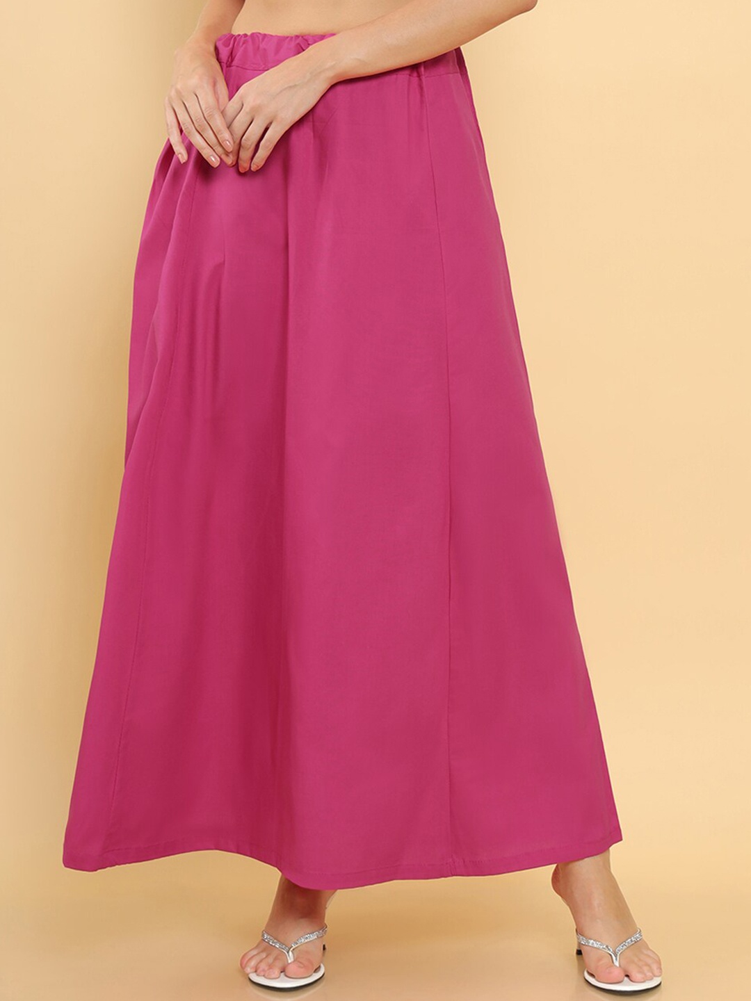 

Soch Women Dark Pink Solid Cotton Saree Petticoat
