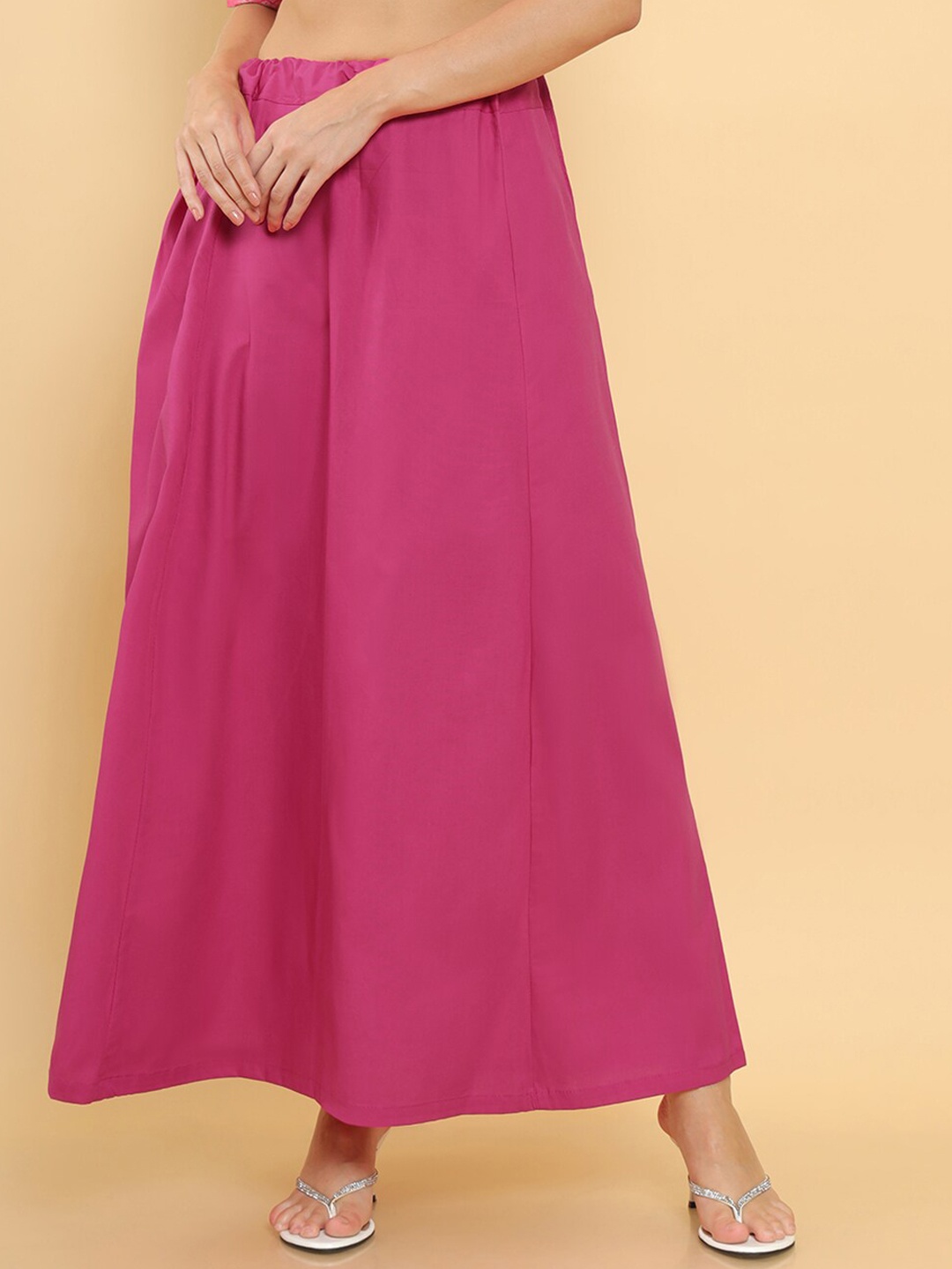 

Soch Women Pink Rani Cotton Blend Solid Petticoat Shapewear