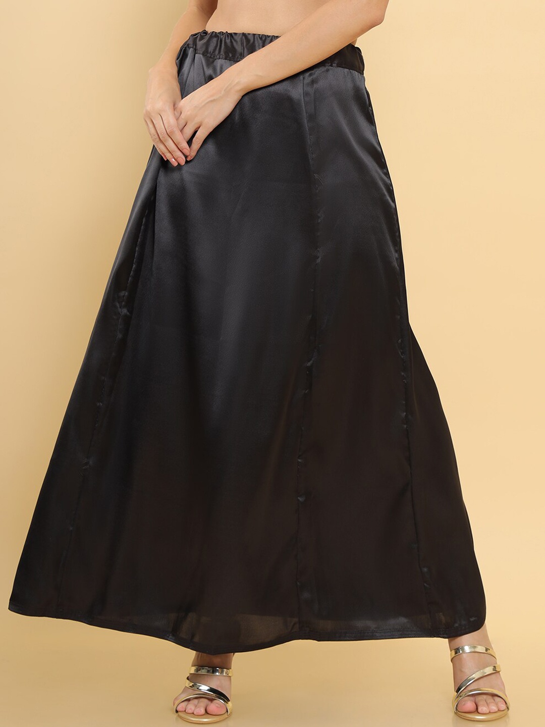 

Soch Women Black Solid Satin Saree Petticoat