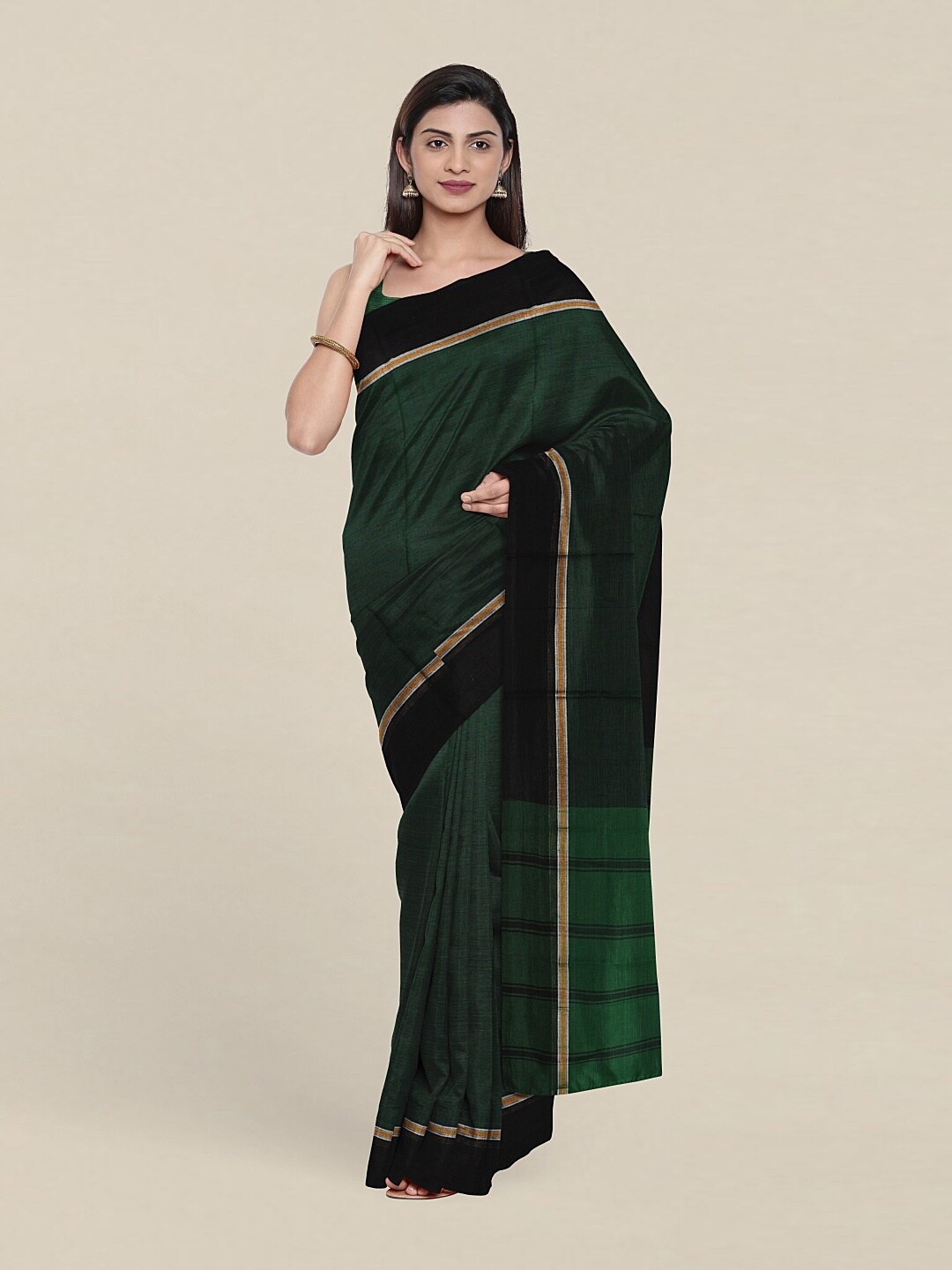 

Pothys Green & Brown Pure Cotton Saree